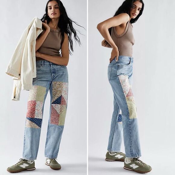 Levi’s 501 Blue 150th Anniversary Patchwork Jeans 27 - Picture 5 of 11